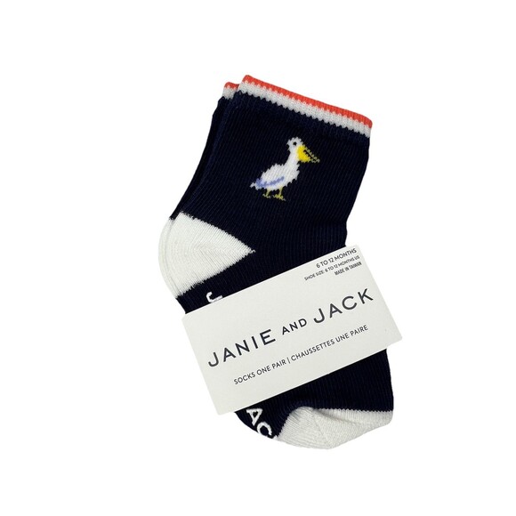 NWT Janie and Jack Pelican Bird Print Baby Boy socks sz 6-12 months - Picture 1 of 3